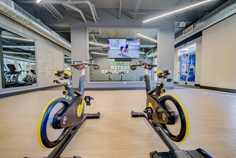 Bikes at gym at The Vine on 8th, Nevada